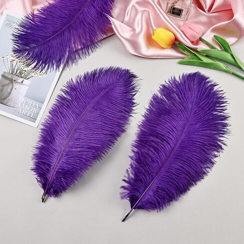 THARAHT White Ostrich Feathers 24pcs Natural Bulk 8-10Inch 20cm-25cm for Crafts Wedding Party Centerpieces Christmas Tree Decoration Feathers in Saudi Arabia