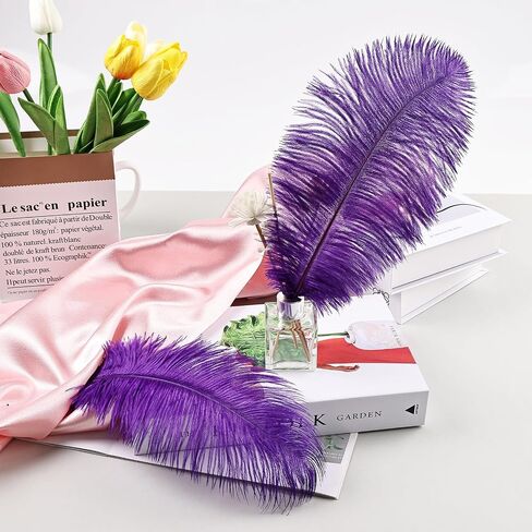 THARAHT White Ostrich Feathers 24pcs Natural Bulk 8-10Inch 20cm-25cm for Crafts Wedding Party Centerpieces Christmas Tree Decoration Feathers in Saudi Arabia
