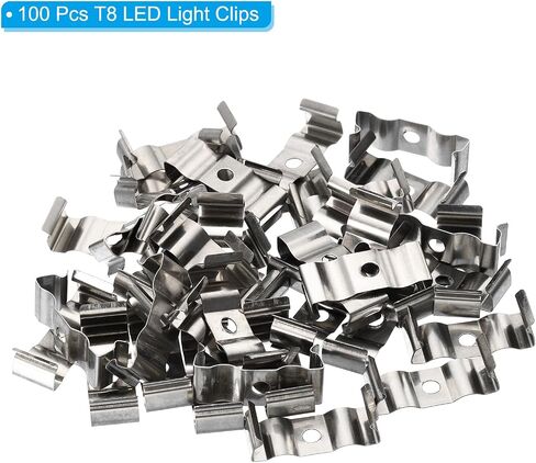 PATIKIL T8 مقاطع قوس شماعات، 100pcs LED الفلورسنت المتكاملة أنبوب ضوء لمبة حامل قوس المشبك الإضاءة، الصلب المنغنيز in Kuwait