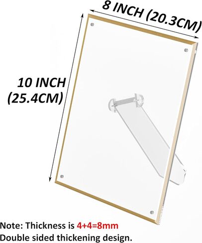 Acrylic 3.5x5 Picture Frame with Gold Edge, Clear Magnetic Tabletop 5x3.5 Picture Frame, Freestanding Crystal Acrylic Frame for Retail, Store, Museum, Home, Brand Advertiser in Saudi Arabia