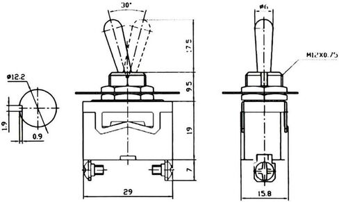 3 X Heavy Duty 20A 125V 15A 250V DPST 4 Terminal Pin ON/OFF Rocker Toggle Switch Flick Metal Waterproof Cap Knob in Kuwait