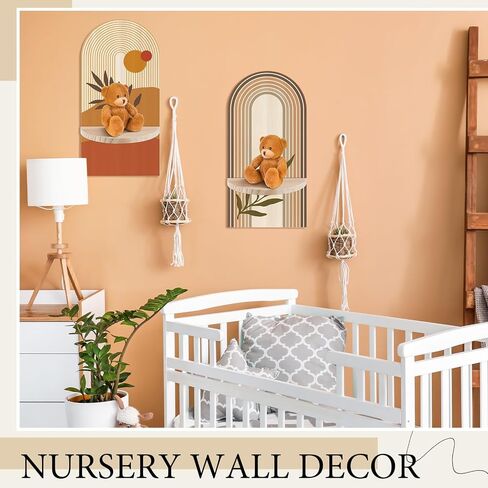 2 Pcs Boho Wall Shelves Rainbow Arched Wall Shelf Wooden Hanging Shelves Wall Mount Arch Shelf for Bathroom Bedroom Classroom Office Nursery Wall Decoration Display in Saudi Arabia