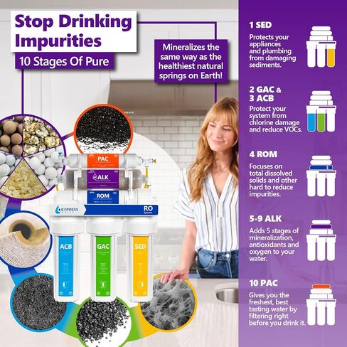 نظام تصفية المياه بالتناضح العكسي Express Water، ترشيح متعدد المراحل، خالي من مادة BPA in Kuwait