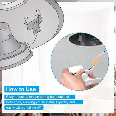 OIIKI 7Pcs Recessed Lighting Springs Clips Recessed Lighting, Torsion Spring Clips Metal, Recessed Light Covers Trims for Recessed Lighting Accessories in Saudi Arabia