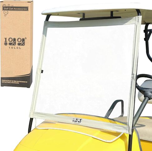 10L0L Golf Cart Foldable Windshield for EZGO TXT, Clear Film PVC Impact-Resistant Windproof in Saudi Arabia