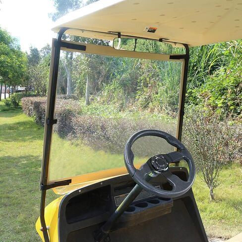 10L0L Golf Cart Foldable Windshield for EZGO TXT, Clear Film PVC Impact-Resistant Windproof in Saudi Arabia