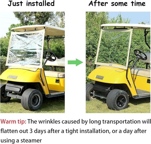 10L0L Golf Cart Foldable Windshield for EZGO TXT, Clear Film PVC Impact-Resistant Windproof in Saudi Arabia