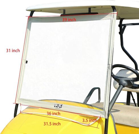 10L0L Golf Cart Foldable Windshield for EZGO TXT, Clear Film PVC Impact-Resistant Windproof in Saudi Arabia