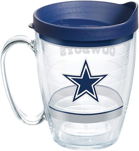 Tervis Made in USA Double Walled NFL Dallas Cowboys Tradition Insulated Tumbler Cup Keeps Drinks Cold & Hot, 24oz, Classic in Saudi Arabia