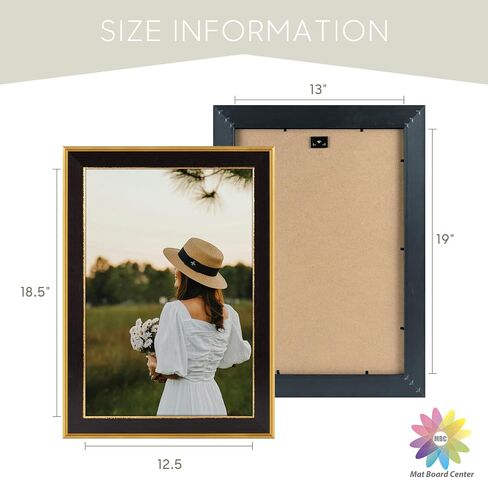 MBC MAT BOARD CENTER, 8x12 Ornate Picture Frame Without Mat to Display 8x12 Photo/Print, Tempered Glass Wall Mounting (Ornate Gold/Black) in Saudi Arabia