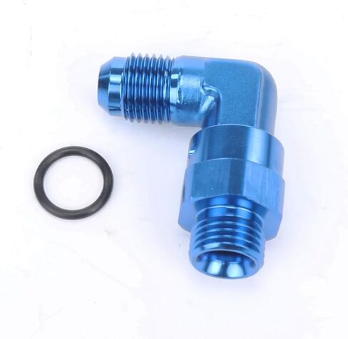 أداء التيار المتردد من الألومنيوم الأسود 90 درجة -6 ذكر مضيئة إلى -8 AN ORB O Ring Port الموضوع 3/4 × 16 محول تركيب دوار in Kuwait
