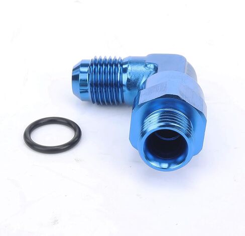 أداء التيار المتردد من الألومنيوم الأسود 90 درجة -6 ذكر مضيئة إلى -8 AN ORB O Ring Port الموضوع 3/4 × 16 محول تركيب دوار in Kuwait