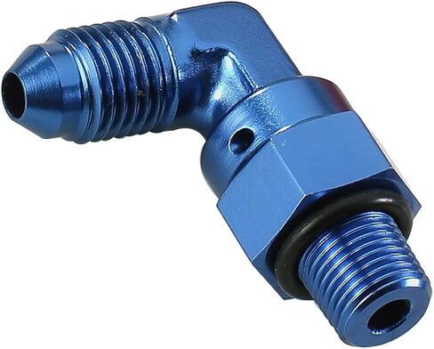 أداء التيار المتردد من الألومنيوم الأسود 90 درجة -6 ذكر مضيئة إلى -8 AN ORB O Ring Port الموضوع 3/4 × 16 محول تركيب دوار in Kuwait