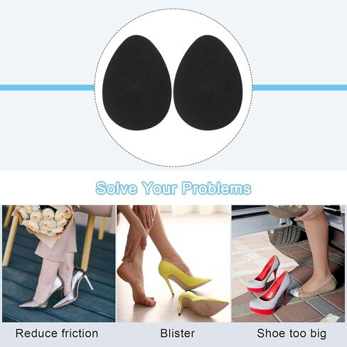 5 Pairs Non-Skid Shoe Pads 3.5"x2.6" No Slip Shoe Grip Stick Sole Protector Silicone Cushion Self-Adhesive for Men and Women, Clear in Saudi Arabia