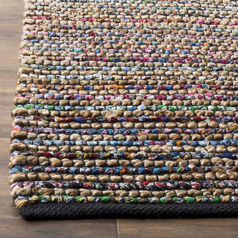 SAFAVIEH Cape Cod Collection Area Rug - 5' x 8', Multi, Handmade Flat Weave Braided Cotton & Jute, Ideal for High Traffic Areas in Living Room, Bedroom (CAP360A) in Saudi Arabia
