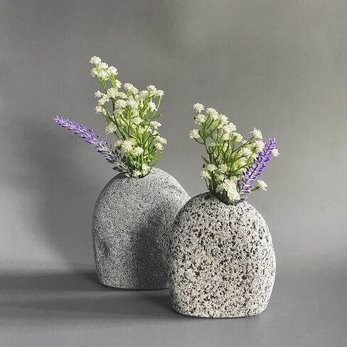 Handcrafted Stone Vase - Small Natural Stone Vase for Flowers - Elegant Home Decor and Gift Vase - Unique and Decorative Granite Stone Vase in Saudi Arabia