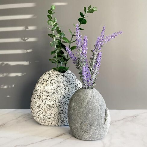 Handcrafted Stone Vase - Small Natural Stone Vase for Flowers - Elegant Home Decor and Gift Vase - Unique and Decorative Granite Stone Vase in Saudi Arabia