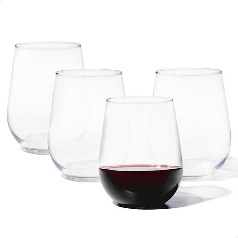 TOSSWARE Reserve 16oz Stemless Wine, Set of 24, Premium Quality, Tritan Dishwasher Safe & Heat Resistant Unbreakable Plastic Drinking Glasses in Saudi Arabia