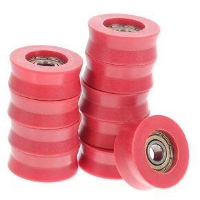10pcs U Groove Roller Bearing Door Roller Cabinet Roller Wheels Door Accessories Barn Door Wheels Window Bearing Rollers Groove Pulley White Nylon Pa6 Variety Plastic Wheel