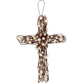 Mud Pie Beaded Wire Crosses, Brown
