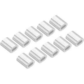 100 Pack Aluminum Crimping Loop Sleeve Oval - 0.5mm Wire Rope Fastener Apply for Garden Fence (4x3mm)