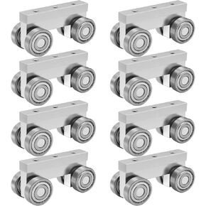 4 Wheel Trolley Assembly M5 Thread Rollers Four Bearing Trolley Assembly for 1-5/8" Wide and All 1-5/8" or Taller Strut Channel (4)