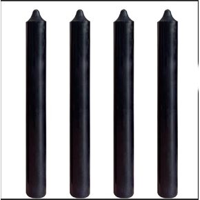 Wrcevtor Black Taper Candles 8 inch Set of 4 Tapered Candles |7.5 hrs Burning Smokeless and Unscented, for Wedding, Party,Home Decor，Long Candle Sticks Spiral Taper Candle (8 INCH, Black) in Saudi Arabia
