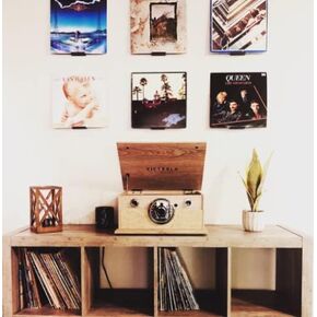 Vinyl Record Wall Mount- 5 Pack | No Wall Damage | Floating Shelf | Black & White Album Holder | Display Your Best LPs