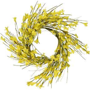 Artificial Forsythia Wreath, Small, Yellow