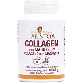 Ana Maria LaJusticia Collagen with Magnesium 180 Tabs - Healthy Teeth, Skin & Bones - Energy-Full - Gluten-Free - Easy-to-Use - Rejuvenates Your Skin & Strengthens Nervous System - from Spain