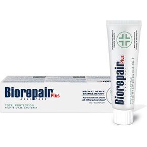 Biorepair Total Protection Plus Toothpaste w/microRepair Hydroxyapatite - Bad Breathe - Remineralize & Repair Enamel - Reduce Tatar & Plaque - Tooth Decay - Acid Erosion - No Fluoride - 2.54oz