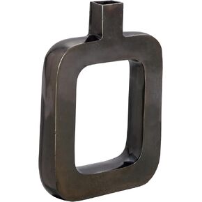 Deco 79 Black Aluminum Nickel Vase, 18" x 11"