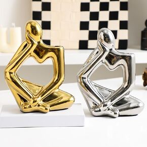 Anding Gold Decorative Balls 3-Piece Set - Ceramic Brushed Ball Decor - Gold Decorative Balls - Ceramic Gold Balls Tabletop Decor for Living Room Bedroom Kitchen Office Coffee Table(A135 Gold)