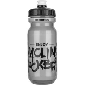 ROCKBROS Cycling Water Bottle, 20-25oz Squeeze Sports Water Bottle, BPA-Free (20oz Black Grey)