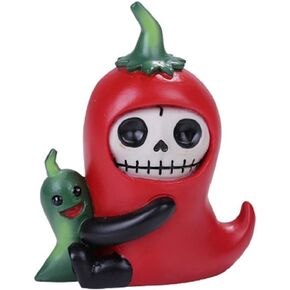SUMMIT COLLECTION Furrybones Chilito Signature Skeleton in Hot Chili Pepper Costume with Small Pepper Friend