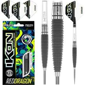 RED DRAGON Ikon Signature Series Professional Tungsten Steeltip Darts Set with Flights and Stems
