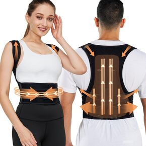 Back Brace, Posture Corrector for Women and Men,Scoliosis and Hunchback Correction,Brace for Upper and Lower Back,Relieve Back Pain,Comfortable and Effective (L)