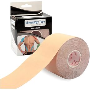 Joint Forces Waterproof Kinesiology Tape - 2 inches x 16.5 ft. per roll, Latex-Free, for Muscle Pain Relief and Joint Support (beige)