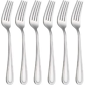 Table Forks Dinner Forks Stainless Steel 18/0 of Forks 6 Pcs for Home, Kitchen Restaurant, Dishwasher Safe, 7.99 Inches, Silver