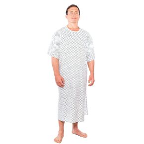 Pack of 4-Unisex Hospital Gowns -3X- Blue/Green Squares Print