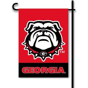 BSI PRODUCTS, INC. - Georgia Bulldogs 2-Sided Garden Flag - Includes Plastic Pole with Suction Cups - UGA Football Pride - High Durability - Designed for Indoor or Outdoor Use - Great Gift Idea