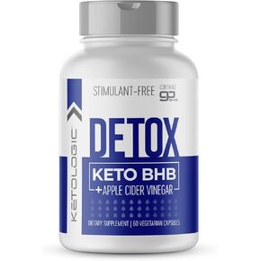 Ketologic BHB Caps + Apple Cider Vinegar (60 Capsules) - Ketone Supplement, 30 Servings