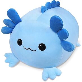 Auspicious beginning Cute Axolotl Stuffed Animal Plush Pillow Toys, Soft Kawaii Cat face Newt Plush Dolls for Boys Girls Gifts (Pink Salamander, 9.1inch)