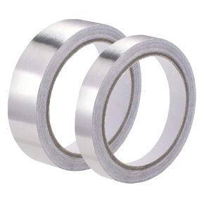 uxcell 10mm/20mm Aluminum Foil Tape High Temperature Tape for HVAC, Sealing, Patching Hot Cold Air Ducts Single Sided Adhesive Tape 20m/65ft