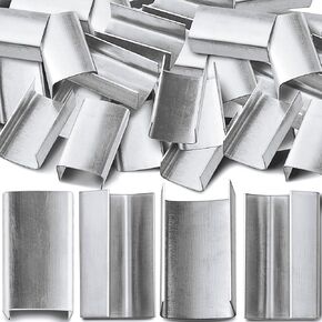 200 Pcs Strapping Open Seals for 1/2" Width Steel Strapping, Sturdy Metal Banding Clip Buckle, Packaging Strapping for Securing Pallet Steel
