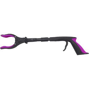 Grabber Tool 19" Aluminum Magnetic Claw with LED Light, Lightweight Foldable Reacher Grabber Pickup Tool, Gripper Grabbers for Elderly Grab it Reaching Tool Trash Picker Grabber, Pink, by Luxet