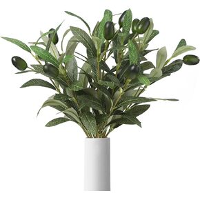 40Pcs 10 Inch Faux Olive Branches for Vase, Artificial Olive Greenery Stems, Greenery Decor for Home/Office/Restaurant