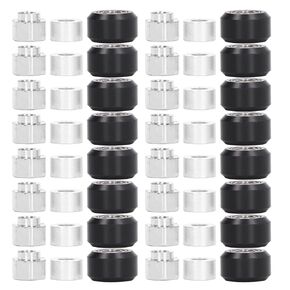 3D Printer POM Pulley Wheel Set Rubber Bearing Wheel Eccentric Spacer Round Column for 3D Printer(Black Pulley)