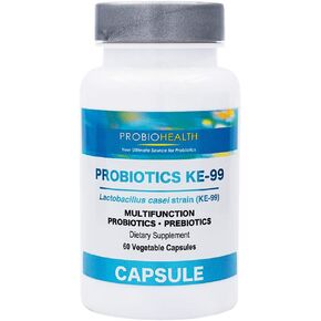 Probiohealth: Probiotics 6 Billion CFU, Probiotics for Women and Men, Lactobacillus casei (KE-99), FOS, Trehalose, Vegetarian Capsules, 60 Count