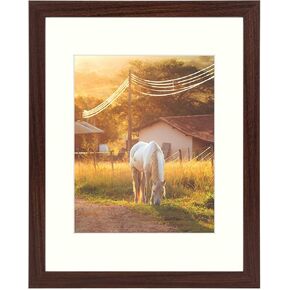 AUEAR, 8x10 Picture Frames for 5x7 with Mat or 8 by 10 Gallery Wall Frame Tabletop Vertical Horizontal Display (Black, 1 Pack)